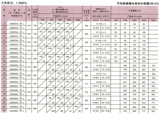 萬(wàn)向鉸鏈橫向波紋補(bǔ)償器